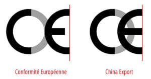 CE logo verschil Europa en China